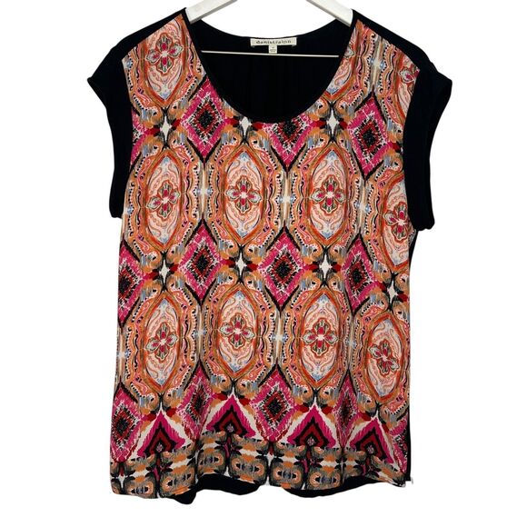 Daniel Rainn Sleeveless Top Womens Medium Abstract Artsy Boho Pullover Blouse - Picture 1 of 5